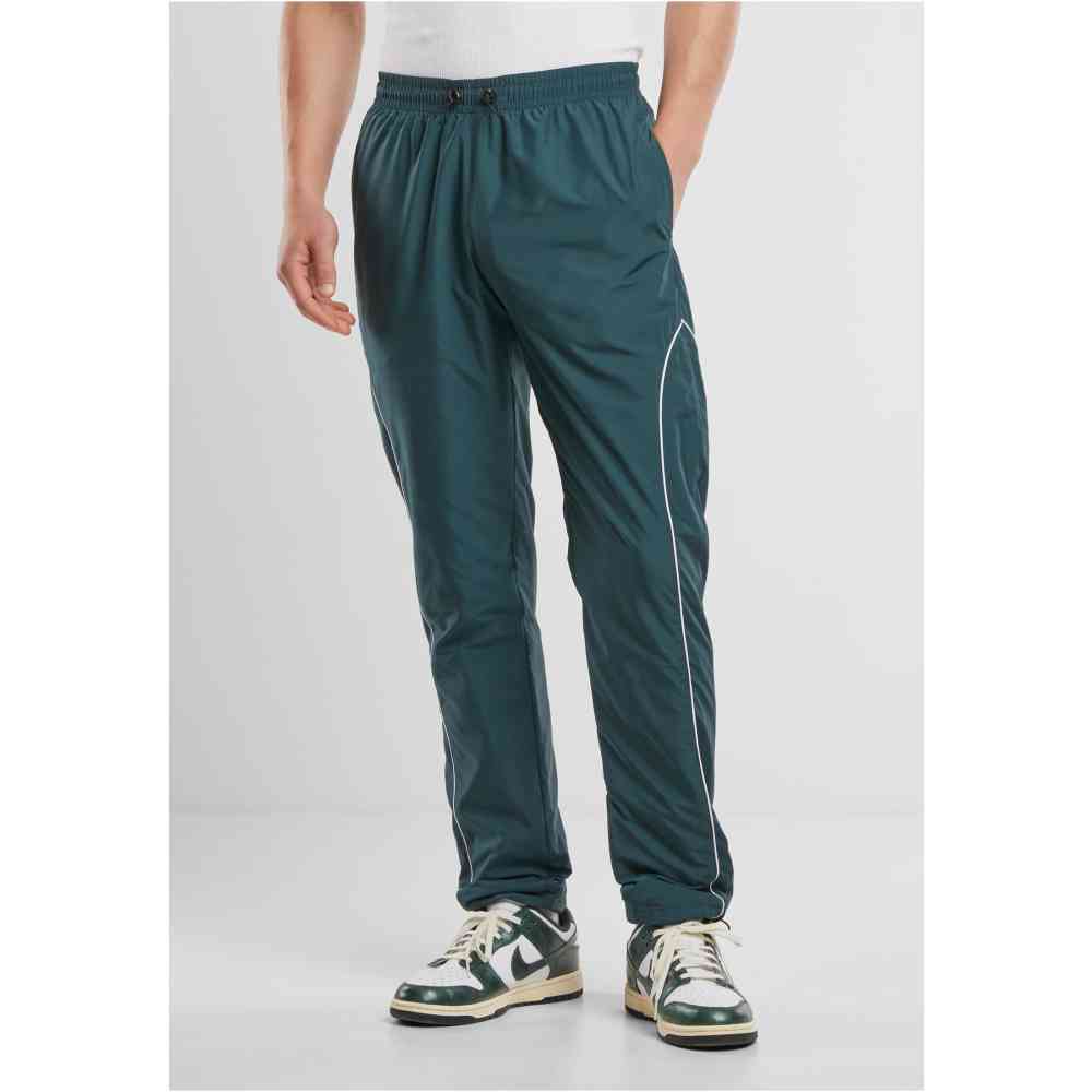 Urban Classics - Piped Panel Pantalon de survêtement - Vert foncé